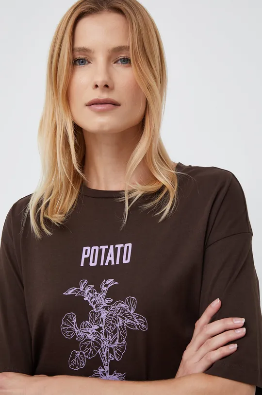 καφέ Βαμβακερό μπλουζάκι Vero Moda Γυναικεία