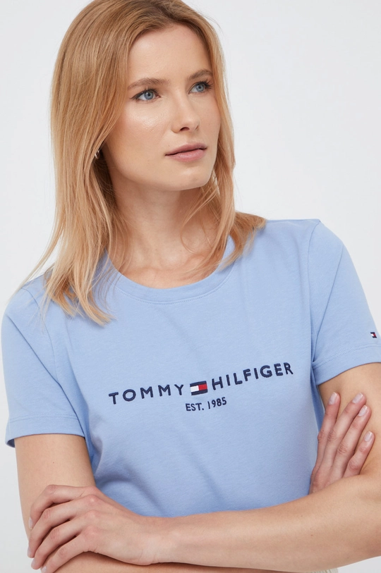 μπλε Βαμβακερό μπλουζάκι Tommy Hilfiger