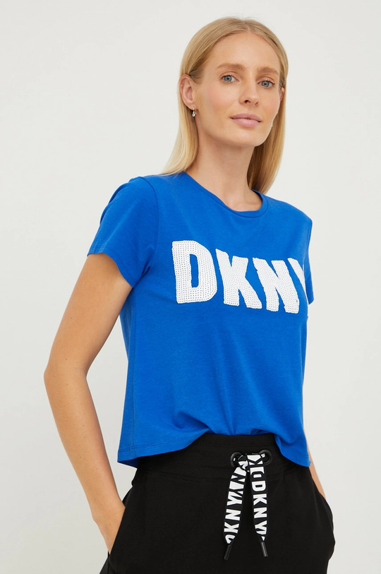 niebieski Dkny t-shirt Damski