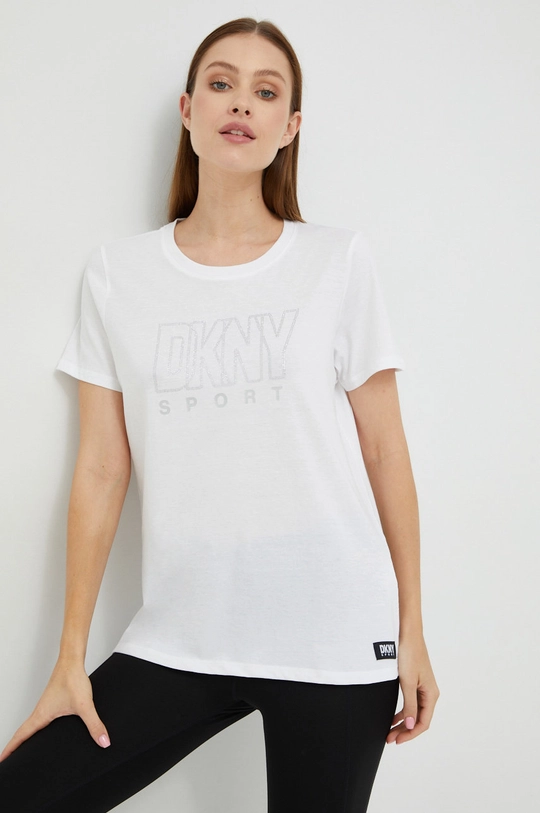 biały Dkny t-shirt bawełniany DP2T8865 Damski