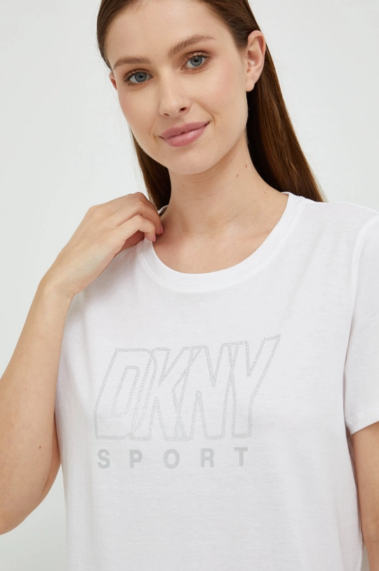 λευκό Βαμβακερό μπλουζάκι Dkny