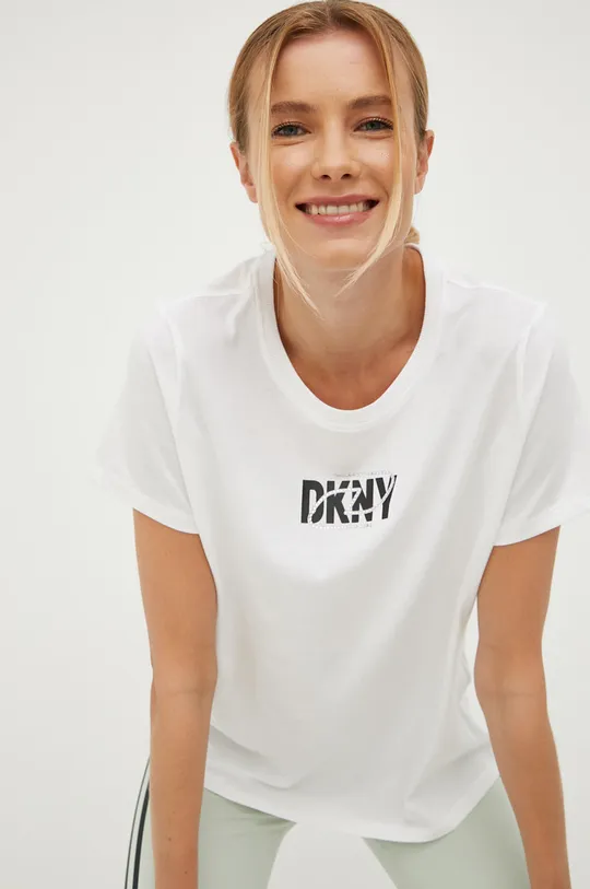 λευκό Βαμβακερό μπλουζάκι DKNY Γυναικεία