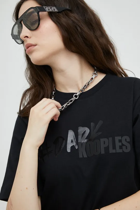 czarny The Kooples t-shirt bawełniany