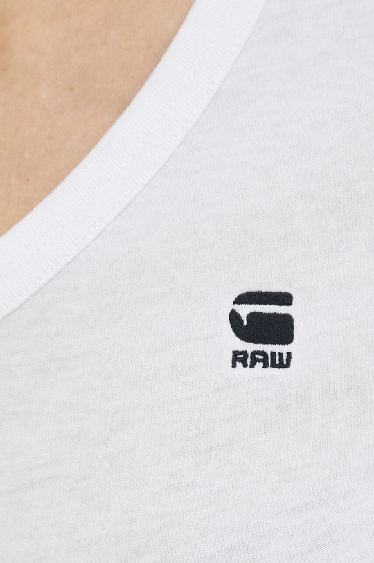 λευκό Βαμβακερό μπλουζάκι G-Star Raw