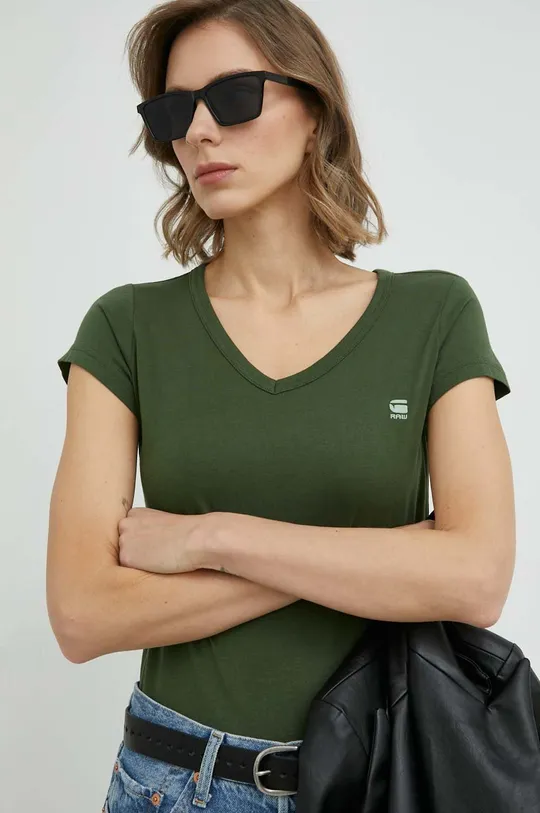 πράσινο Βαμβακερό μπλουζάκι G-Star Raw Γυναικεία