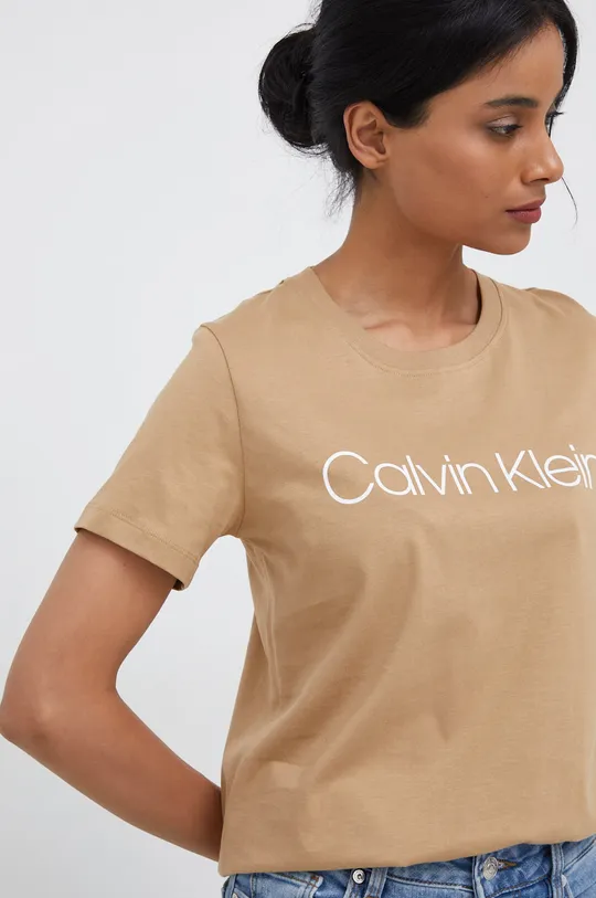 bež Pamučna majica Calvin Klein