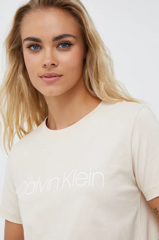 béžová Bavlnené tričko Calvin Klein Dámsky