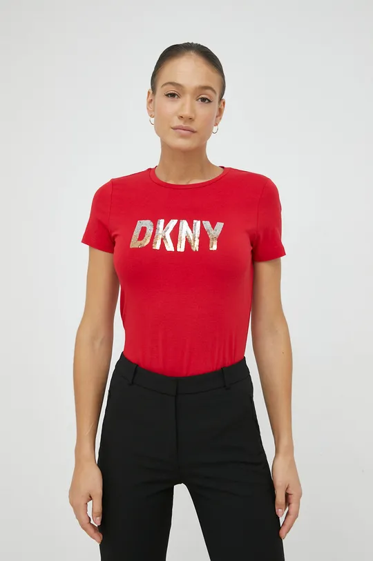 czerwony Dkny t-shirt