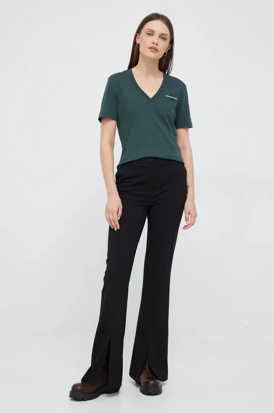 Calvin Klein Jeans t-shirt bawełniany zielony