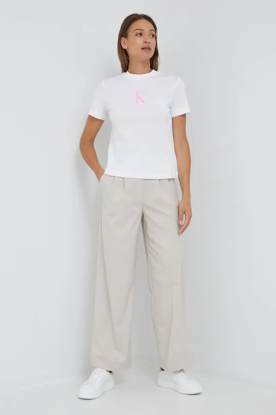 Pamučna majica Calvin Klein Jeans bijela