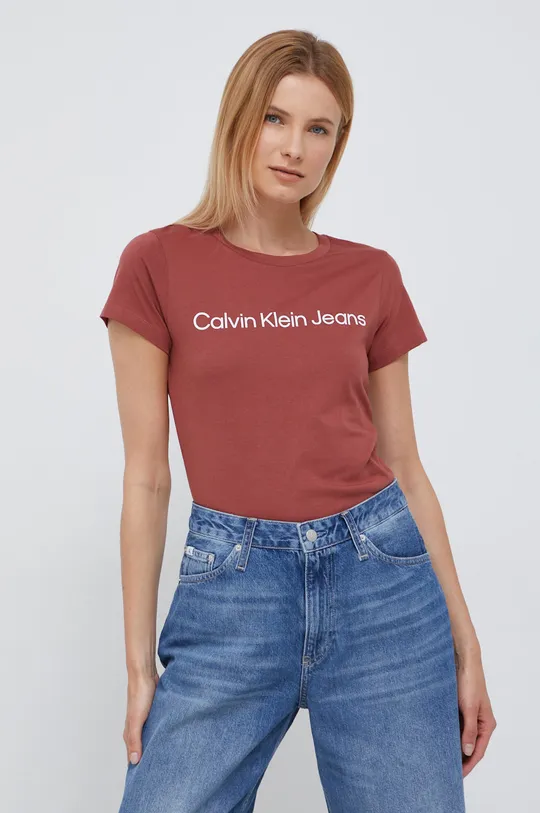 Βαμβακερό μπλουζάκι Calvin Klein Jeans πολύχρωμο