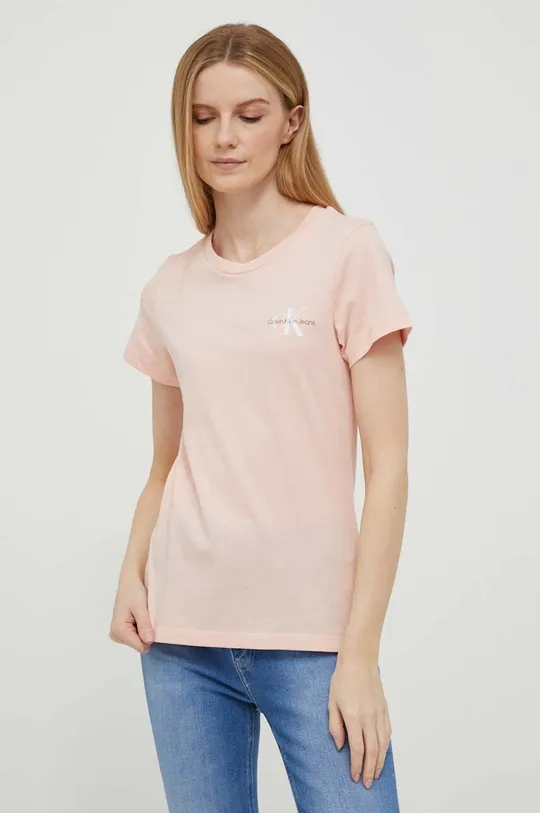 Calvin Klein Jeans t-shirt bawełniany 2-pack różowy