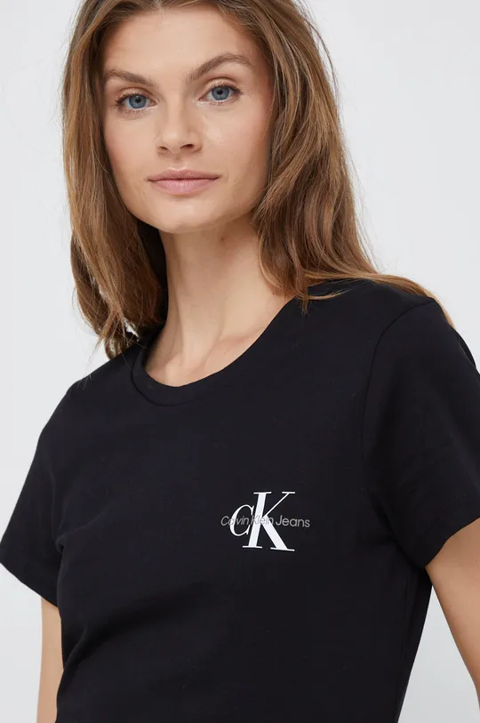 czarny Calvin Klein Jeans t-shirt bawełniany (2-pack)