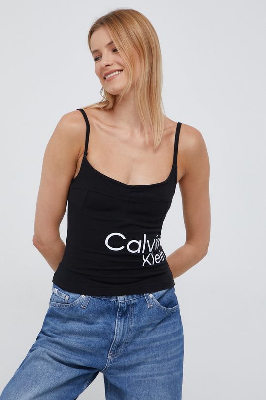 czarny Calvin Klein Jeans top J20J219131.9BYY Damski