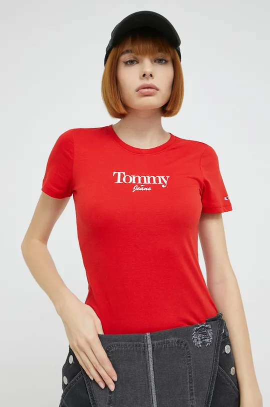 czerwony Tommy Jeans t-shirt DW0DW13696.9BYY