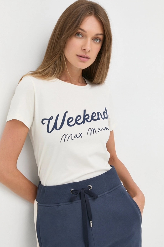 beżowy Weekend Max Mara t-shirt Damski