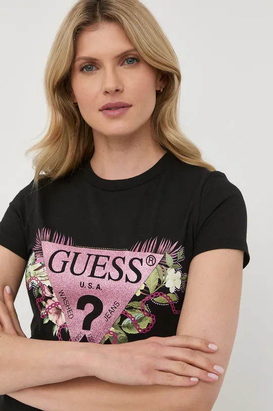 чёрный Футболка Guess