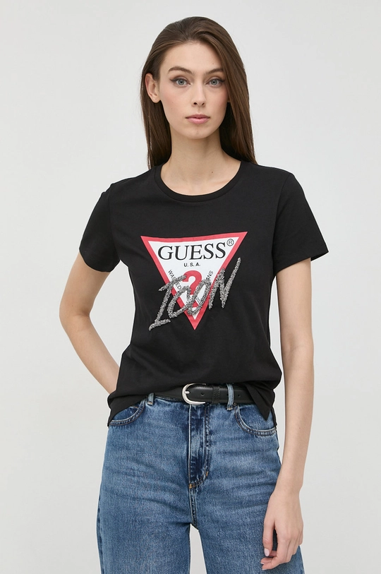 Βαμβακερό μπλουζάκι Guess  100% Βαμβάκι