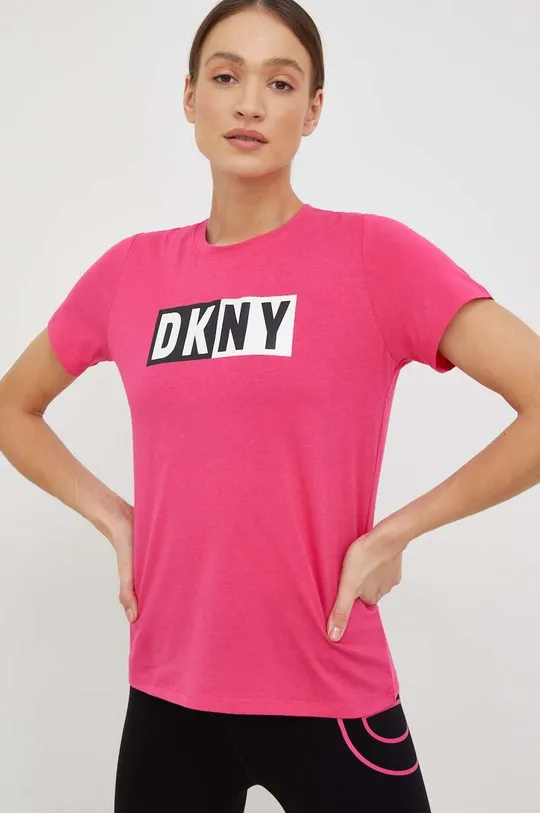 różowy Dkny t-shirt Damski