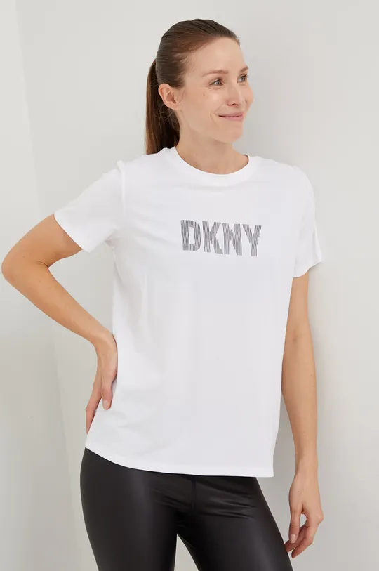 biały Dkny t-shirt Damski