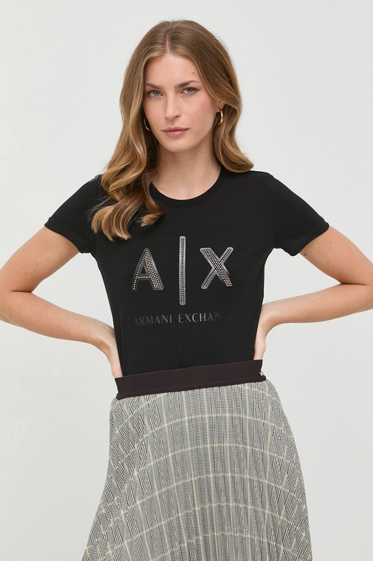 čierna Tričko Armani Exchange Dámsky