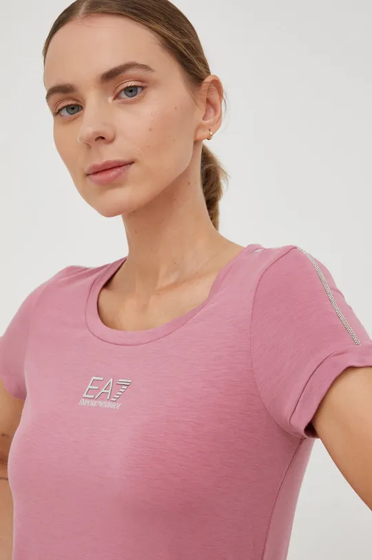różowy EA7 Emporio Armani t-shirt 6LTT17.TJCYZ