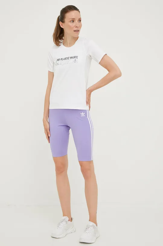 Μπλουζάκι για τρέξιμο adidas Performance Run For The Ocean λευκό