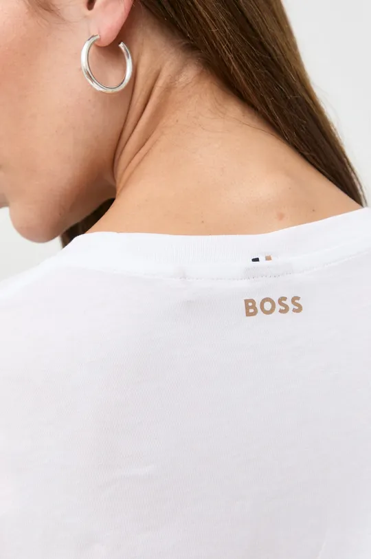 белый Хлопковая футболка BOSS