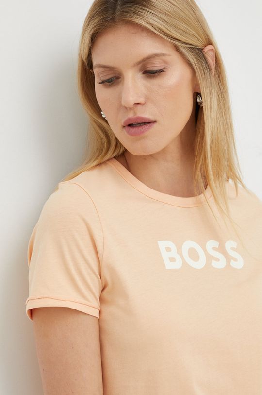 brzoskwiniowy BOSS t-shirt bawełniany 50472255