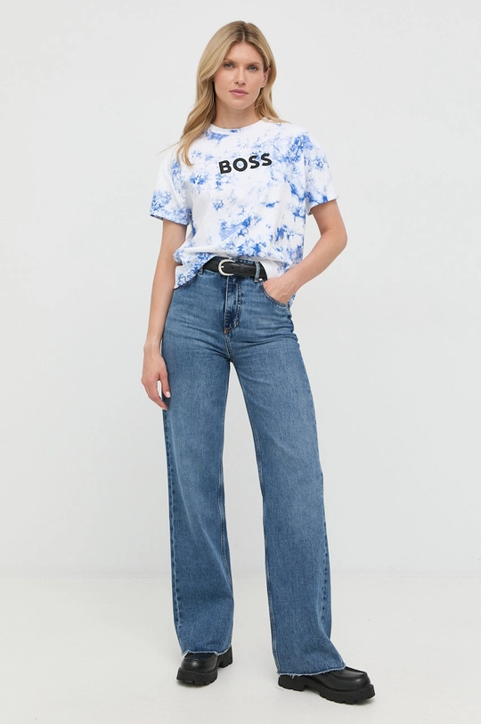 BOSS t-shirt bawełniany 50472287 niebieski