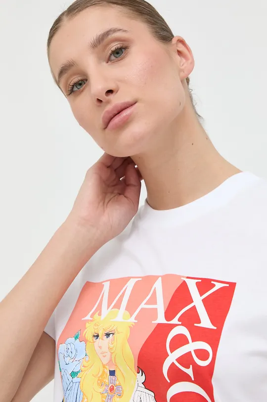 biela Bavlnené tričko MAX&Co.