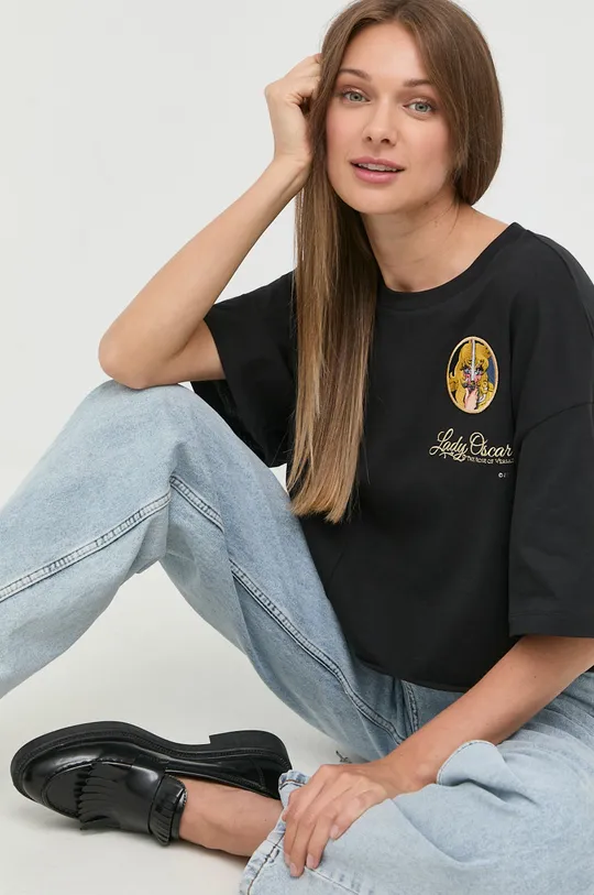 μαύρο Βαμβακερό μπλουζάκι MAX&Co. Γυναικεία