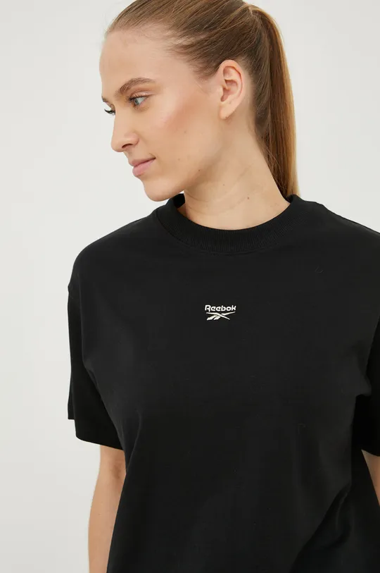 μαύρο Βαμβακερό μπλουζάκι Reebok Classic Γυναικεία