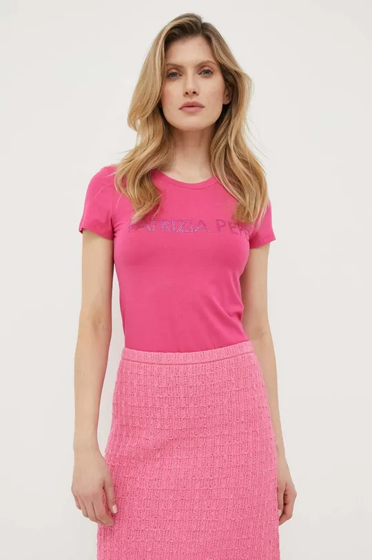 różowy Patrizia Pepe t-shirt