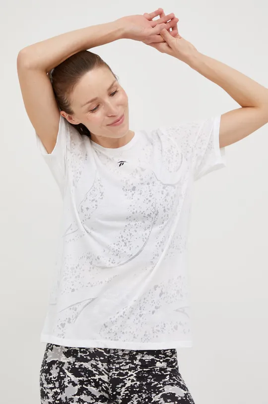 λευκό Μπλουζάκι προπόνησης Reebok Burnout Γυναικεία