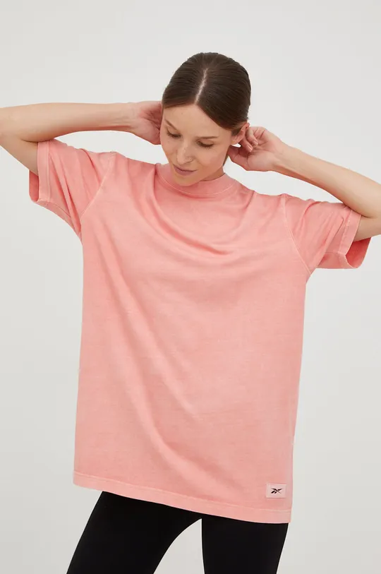 Reebok Classic t-shirt bawełniany różowy