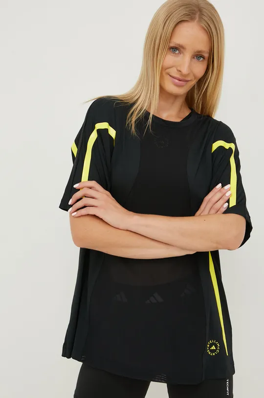 μαύρο Μπλουζάκι για τρέξιμο adidas by Stella McCartney Truepace Γυναικεία