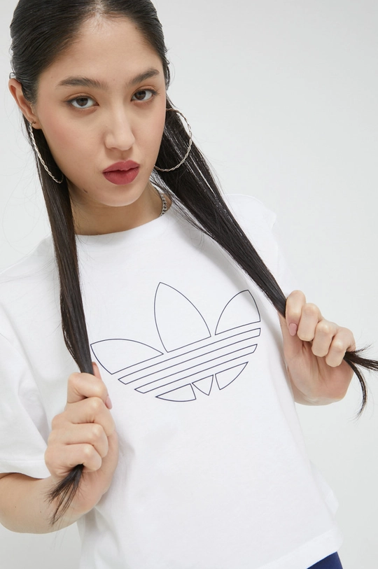 білий Бавовняна футболка adidas Originals Жіночий