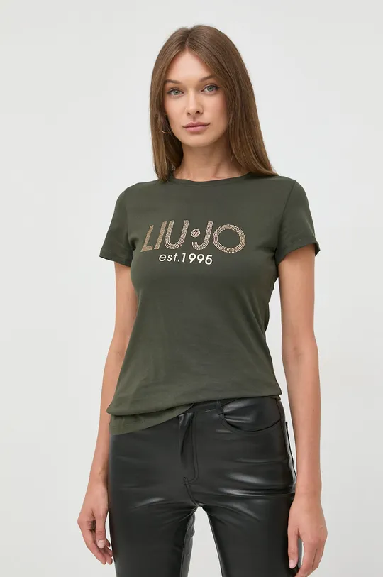 πράσινο Βαμβακερό μπλουζάκι Liu Jo Γυναικεία