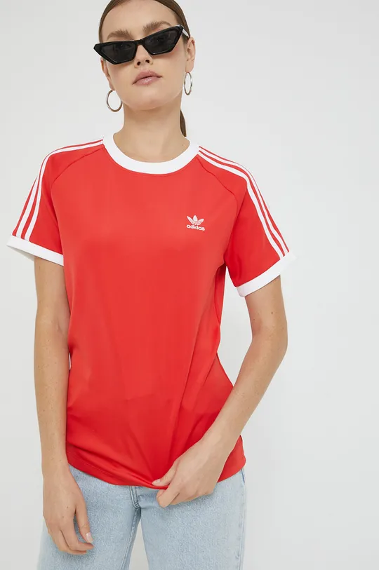 κόκκινο Μπλουζάκι adidas Originals Γυναικεία