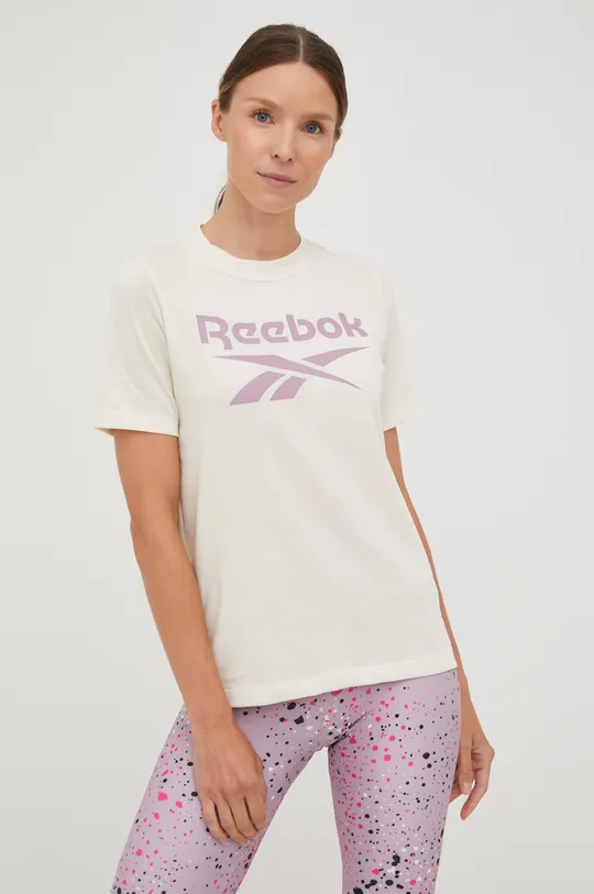 beżowy Reebok t-shirt