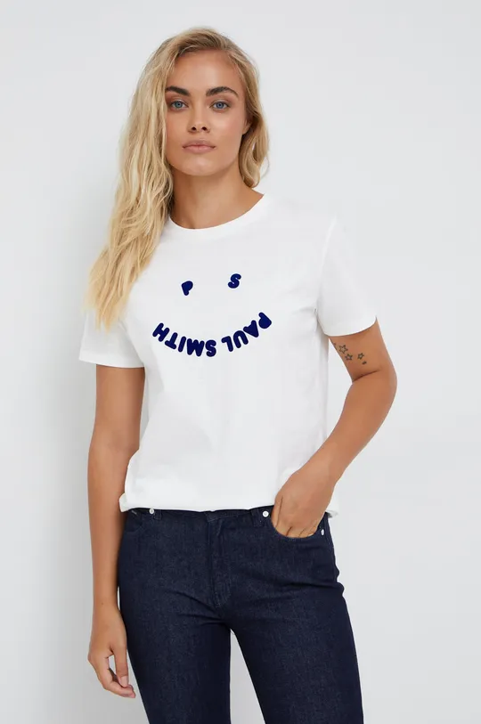 biały PS Paul Smith t-shirt bawełniany Damski