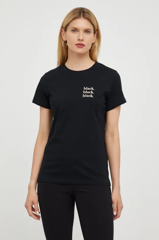 μαύρο Βαμβακερό μπλουζάκι Marella