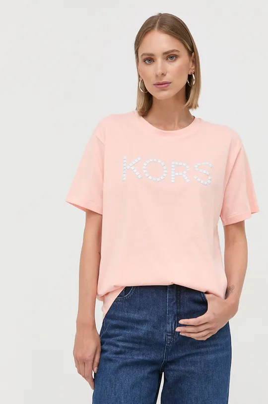 pomarańczowy MICHAEL Michael Kors t-shirt bawełniany MU250SI97J