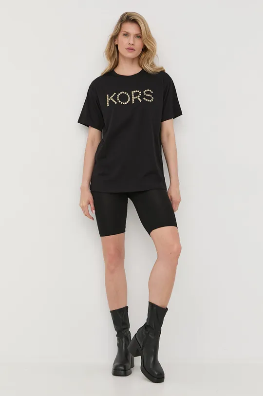 MICHAEL Michael Kors t-shirt bawełniany MU250SI97J czarny