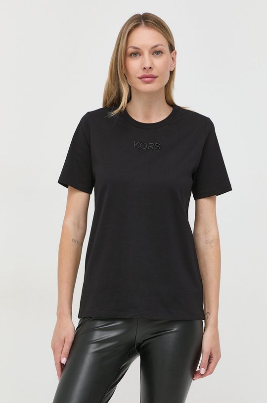 czarny MICHAEL Michael Kors t-shirt bawełniany MU250SJ97J Damski