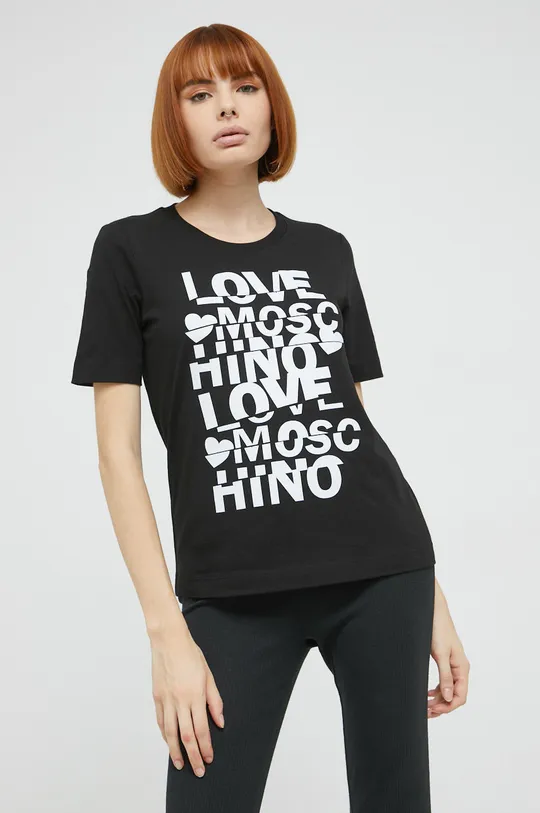 Love Moschino t-shirt bawełniany czarny