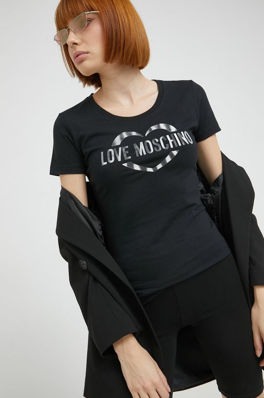 czarny Love Moschino t-shirt Damski