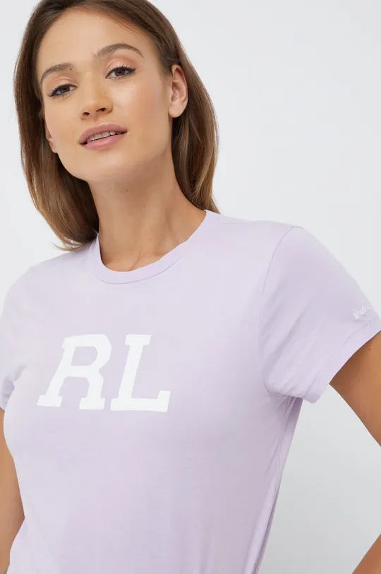 μωβ Βαμβακερό μπλουζάκι Polo Ralph Lauren Γυναικεία