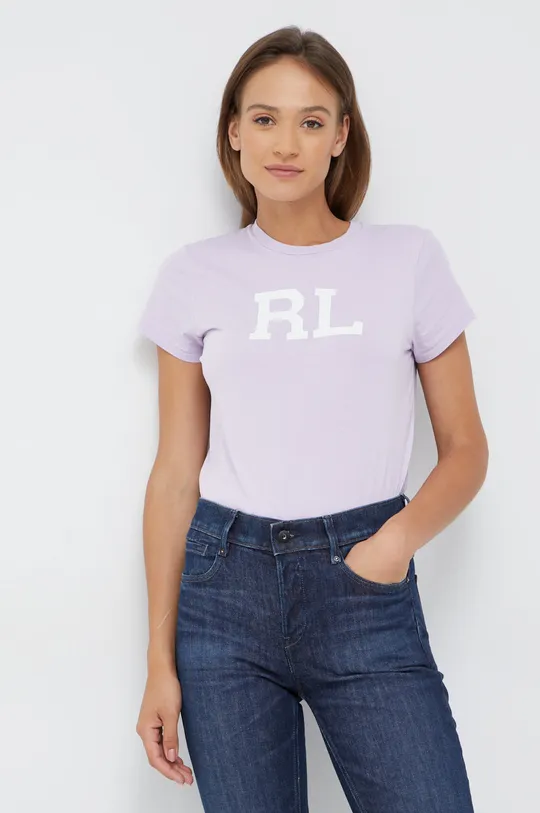 μωβ Βαμβακερό μπλουζάκι Polo Ralph Lauren